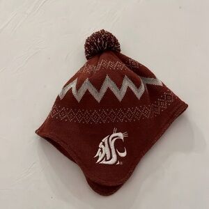 WSU Washington State University Cougars Vintage? kids Trapper Style Hat Sz 8-20